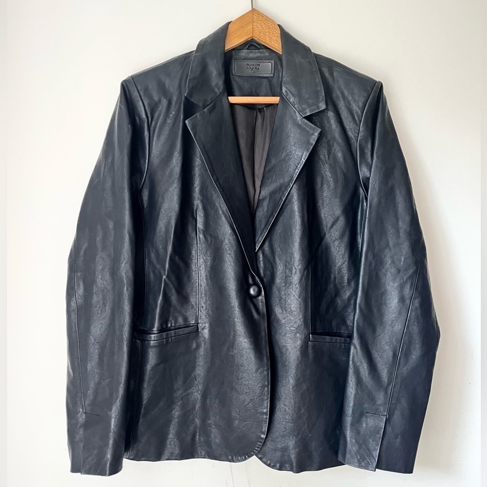 Blank NYC Jacket Women’s Large Faux Leather Jacket Black